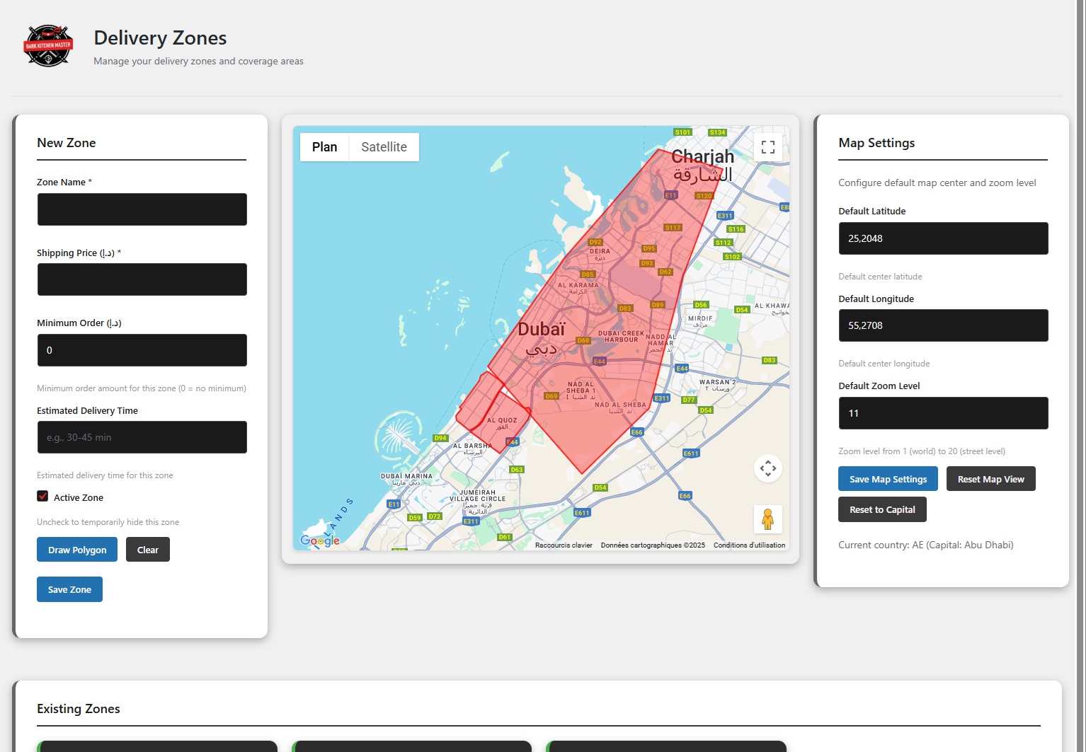 Delivery Zones Management