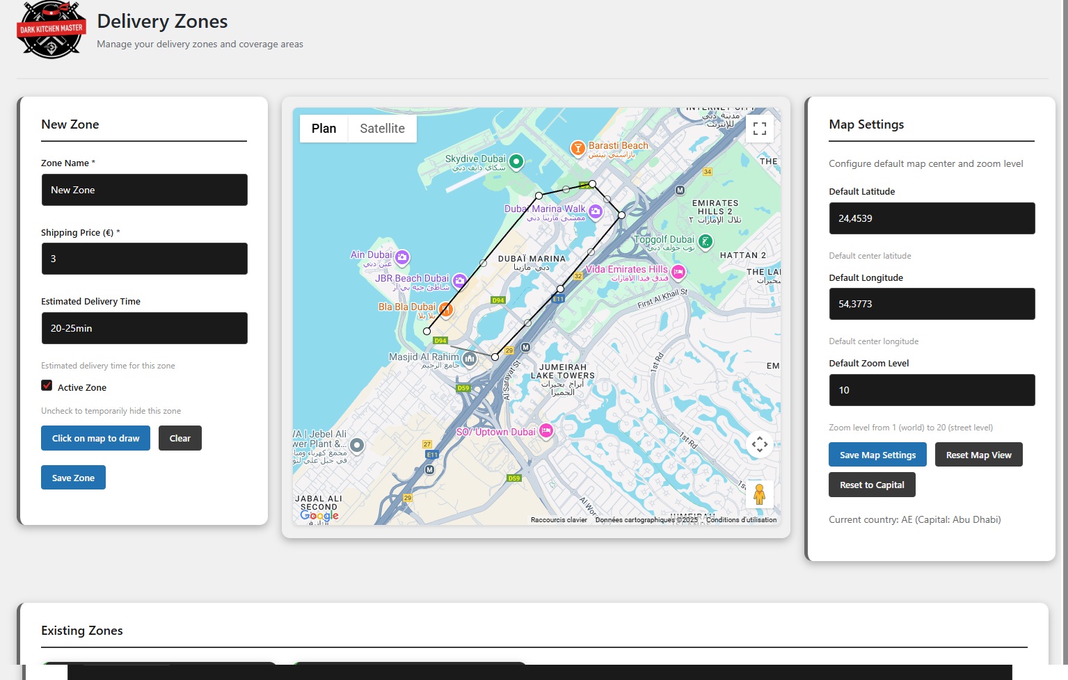 Delivery Zones Map Editor